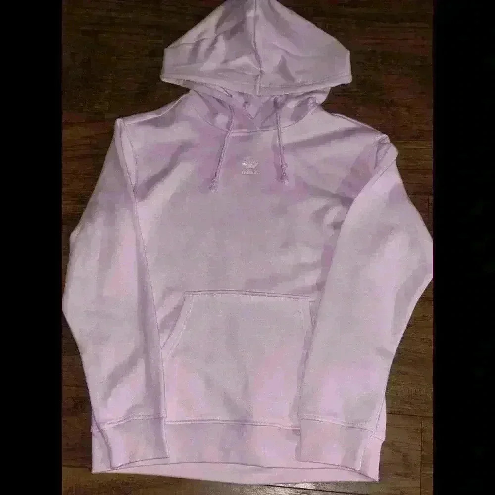 Adidas Hoodie Sweatshirt Pink Pullover Womens Size S Trefoil